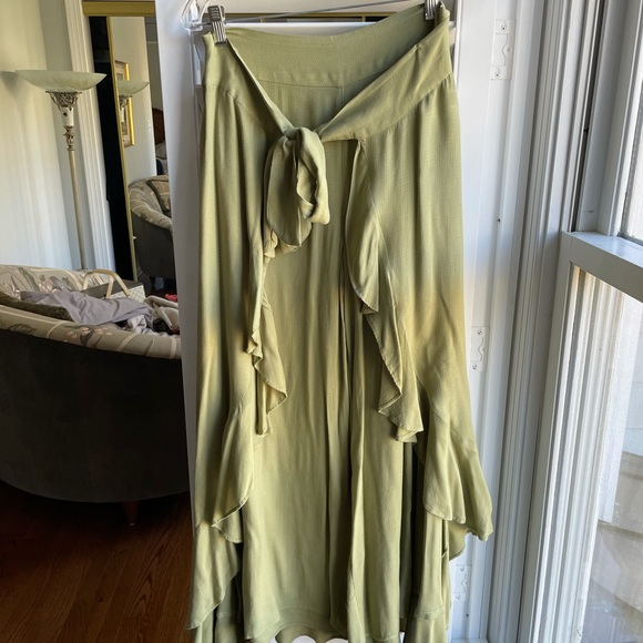 Free People boho pea green skirt with pants - Picture 2 of 12